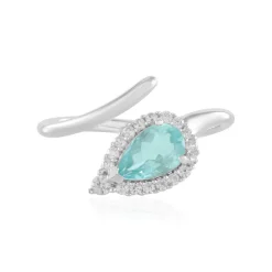 Blauer Apatit-Silberring