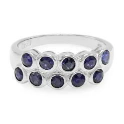 Blauer Burmesischer Saphir-Silberring