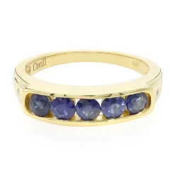 Blauer Burmesischer Saphir-Silberring