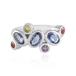 Blauer Ceylon-Saphir-Silberring