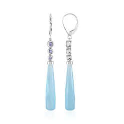 Blauer Chalzedon-Goldohrringe (KM by Juwelo)