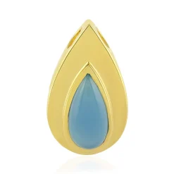 Blauer Chalzedon-Silberanhänger