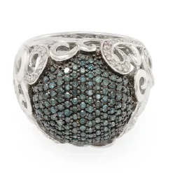 Blauer Diamant-Silberring