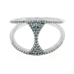 Blauer Diamant-Silberring