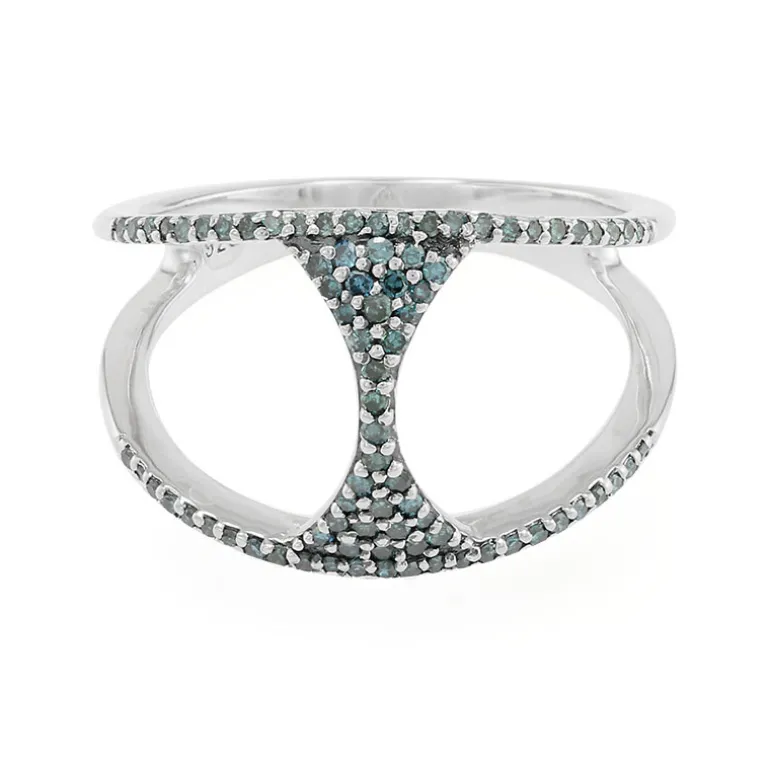 Blauer Diamant-Silberring
