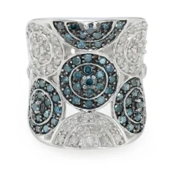 Blauer Diamant-Silberring