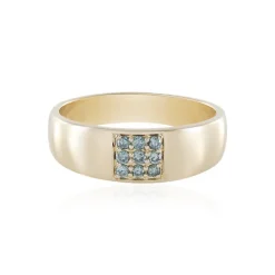 Blauer I2 Brillant-Silberring