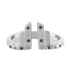 Blauer I3 Brillant-Silberring