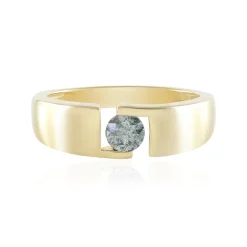 Blauer I2 Brillant-Silberring