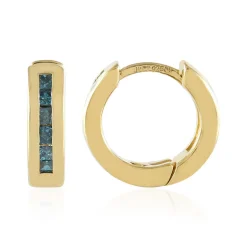 Blauer I3 Diamant-Silberohrringe