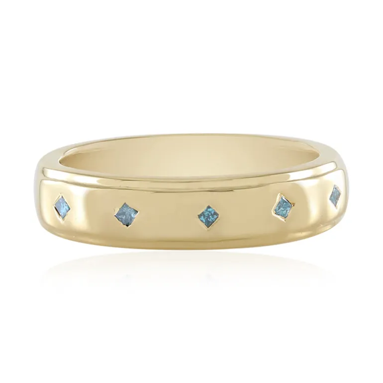 Blauer I3 Diamant-Silberring