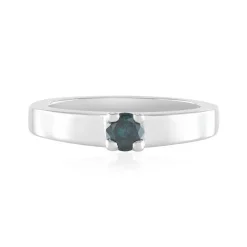 Blauer I2 Diamant-Silberring