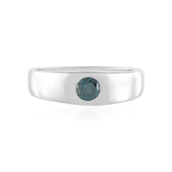 Blauer I2 Diamant-Silberring