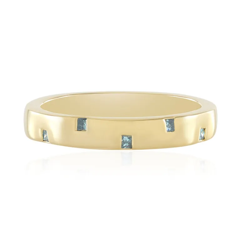 Blauer I3 Diamant-Silberring