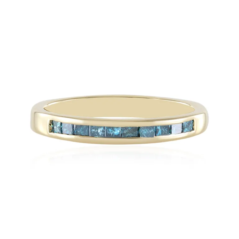 Blauer I3 Diamant-Silberring