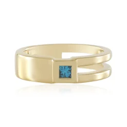 Blauer I3 Diamant-Silberring