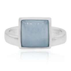 Blauer Jadeit-Silberring