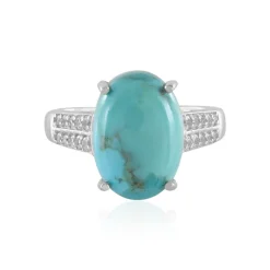 Blauer Kingman Mohave-Türkis-Silberring