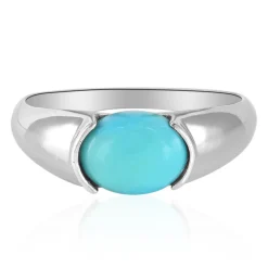 Blauer Kingman Mohave-Türkis-Silberring