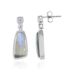 Blauer Maniry-Labradorit-Silberohrringe (KM by Juwelo)