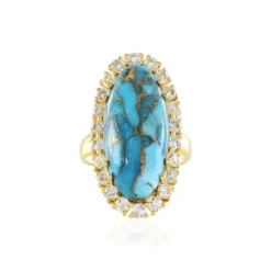 Blauer Mohave-Kupfer-Türkis-Silberring (Faszination Türkis)