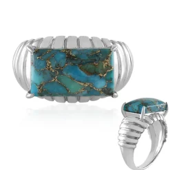 Blauer Mohave-Kupfer-Türkis-Silberring (Faszination Türkis)