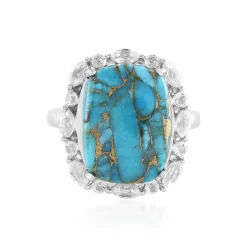 Blauer Mohave-Kupfer-Türkis-Silberring (Faszination Türkis)