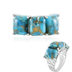 Blauer Mohave-Kupfer-Türkis-Silberring (Faszination Türkis)