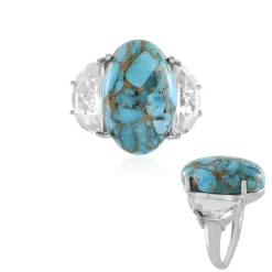 Blauer Mohave-Kupfer-Türkis-Silberring (Faszination Türkis)