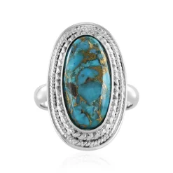 Blauer Mohave-Kupfer-Türkis-Silberring (Faszination Türkis)