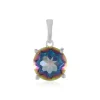 Blauer Mystik-Quarz-Silberanhänger