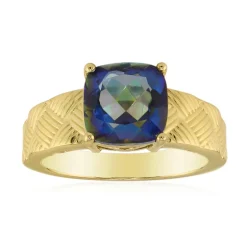 Blauer Mystik-Quarz-Silberring