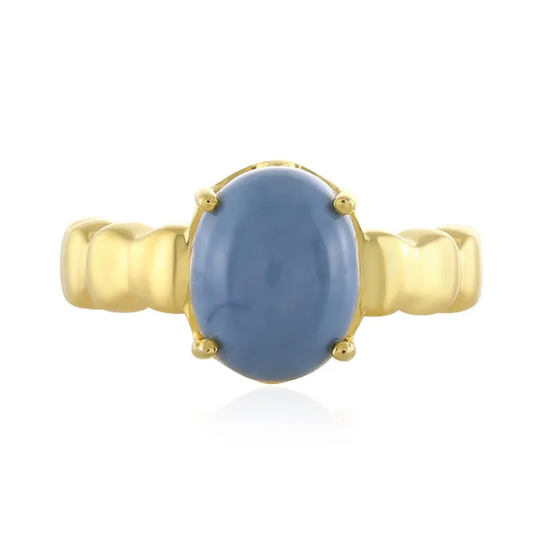 Blauer Opal-Silberring