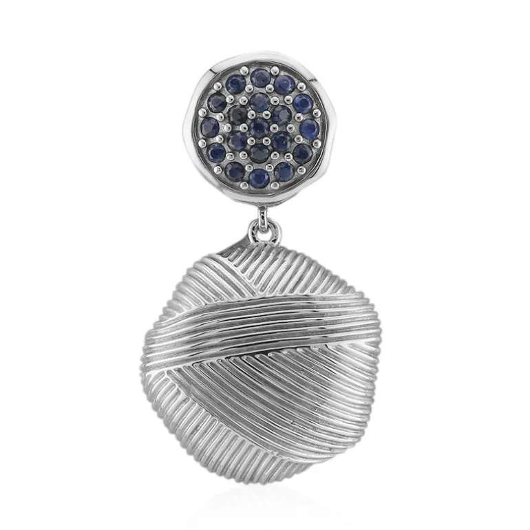 Blauer Saphir-Silberanhänger