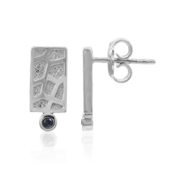 Blauer Saphir-Silberohrringe