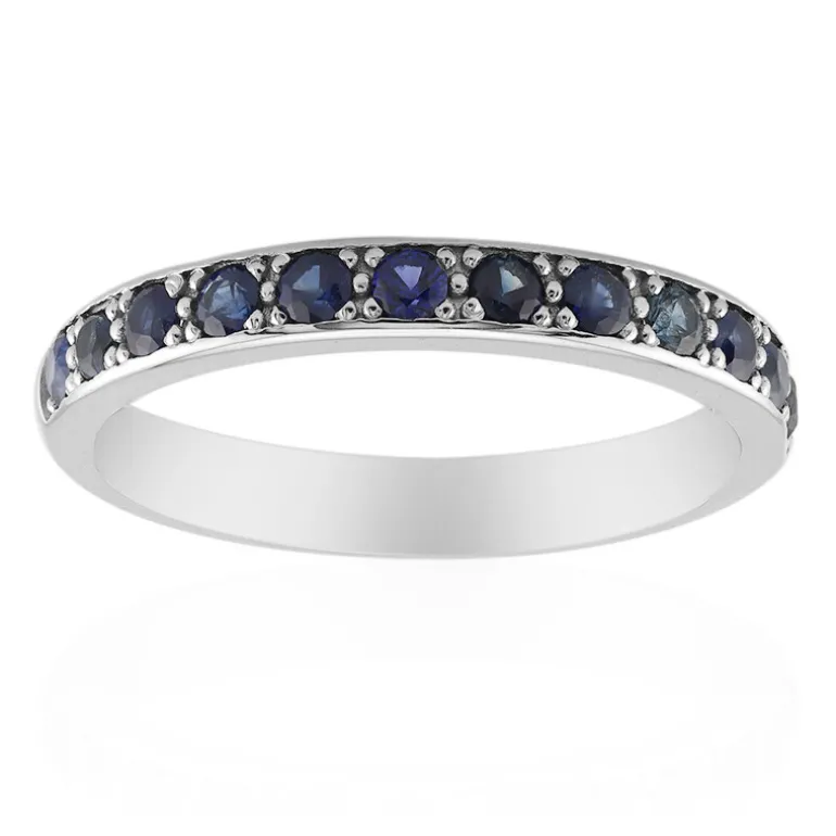 Blauer Saphir-Silberring