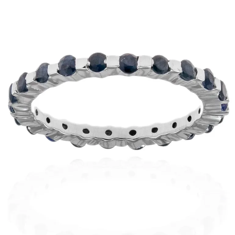 Blauer Saphir-Silberring