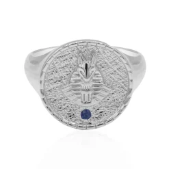 Blauer Saphir-Silberring