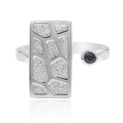 Blauer Saphir-Silberring