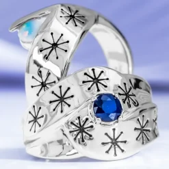 Blauer Saphir-Silberring (TPC)