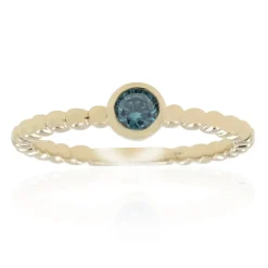 Blauer SI2 Brillant-Goldring (de Melo)