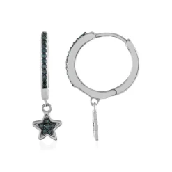 Blauer SI1 Diamant-Silberohrringe