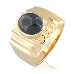 Blauer Stern-Saphir-Silberring (de Melo)