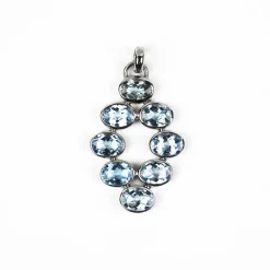 Blauer Topas-Silberanhänger