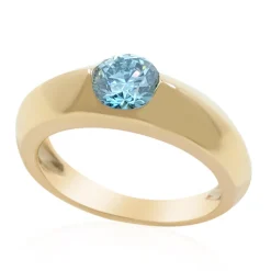 Blauer VVS2 Brillant-Goldring (de Melo)