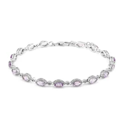 Bolivianischer Amethyst-Silberarmband