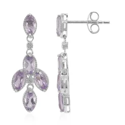 Bolivianischer Amethyst-Silberohrringe