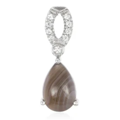 Botswana-Achat-Silberanhänger