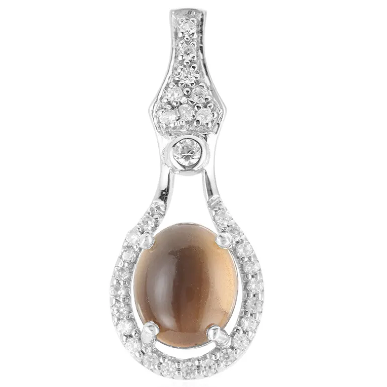 Botswana-Achat-Silberanhänger