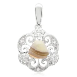 Botswana-Achat-Silberanhänger